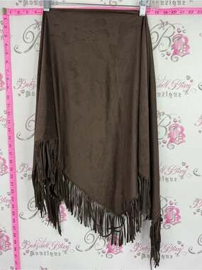 GANZ scarf shawl wrap soft Brown Fringe Shawl Wrap